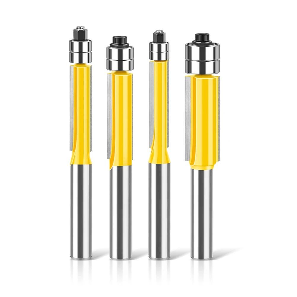 Набор фрез по дереву концевых 6,35-8-9,5-12,7 мм хвостовик 8 мм 4 шт. (F584)