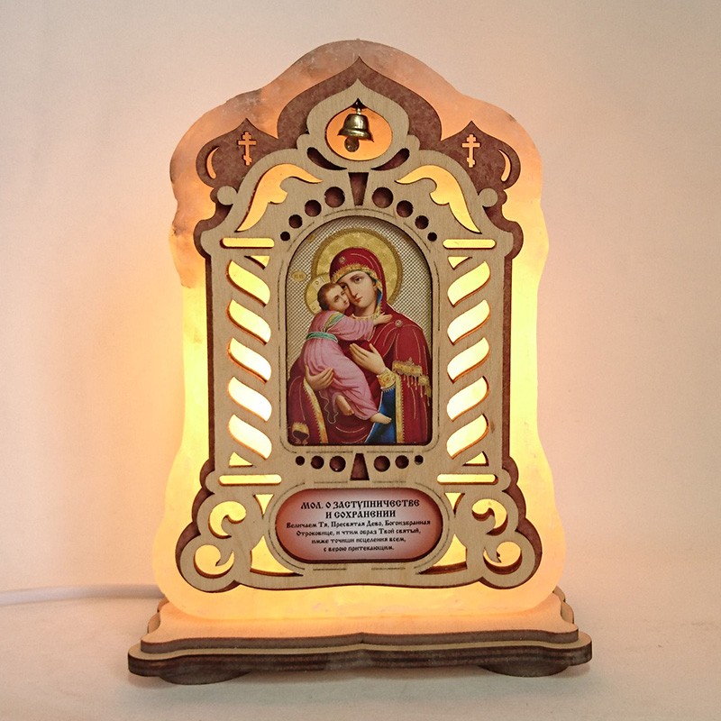 Соляная лампа Икона большая Владимирская желтого подсвечивания (20010) Соляная лампа Икона большая Владимирская желтого подсвечивания (20010)