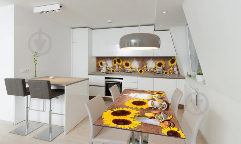 Наклейка виниловая на стол Zatarga «Подсолнухи и Макаруны» 650х1200 мм Z180672/1st