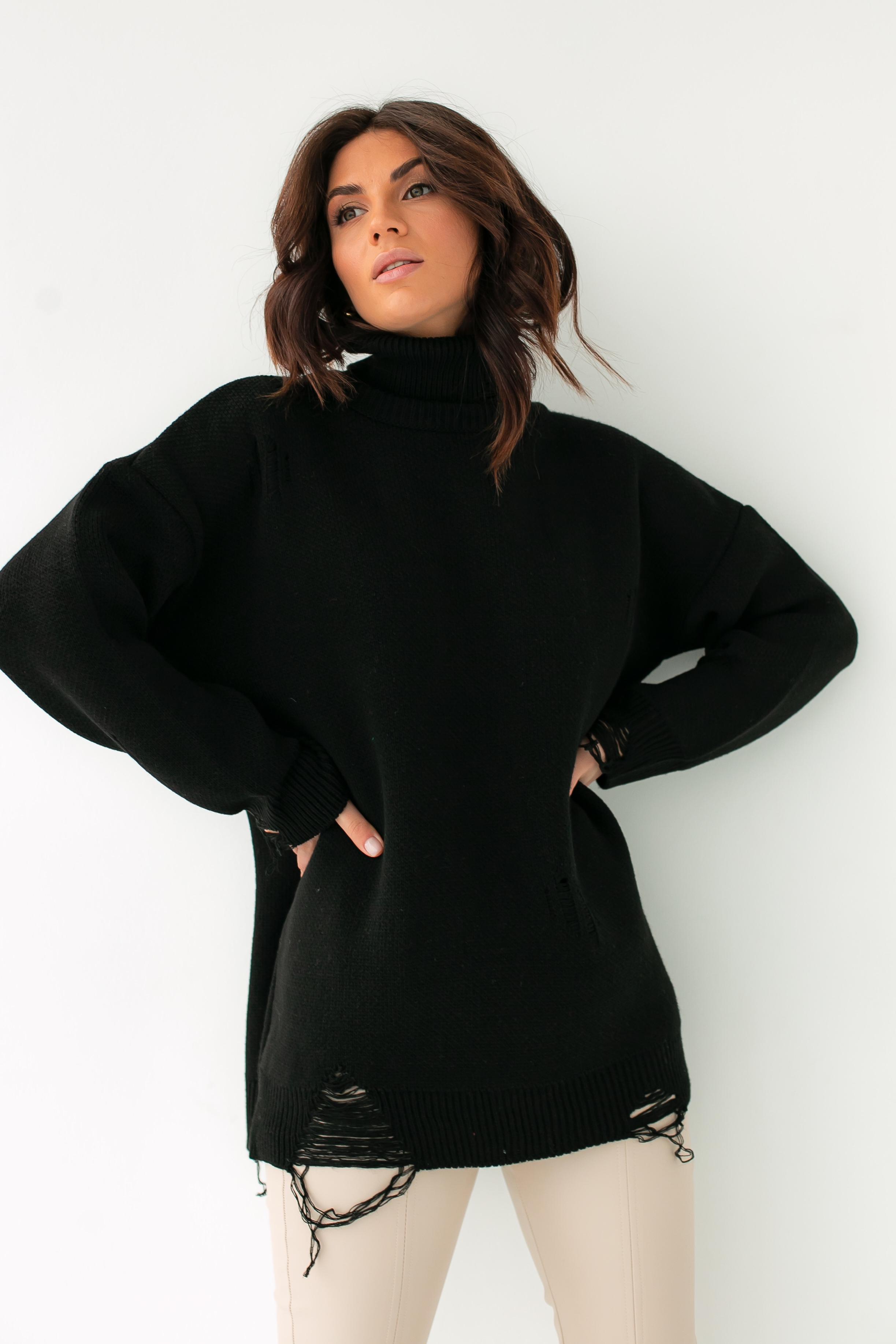 Туника рваной вязки Crep S Черный (9506275)