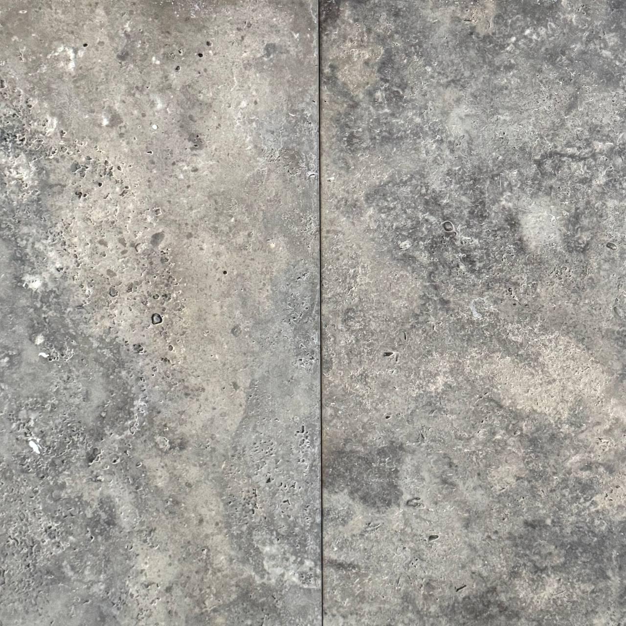 Травертин Кам'яний двір не заповнений 30х60х1,2 см Silver (011)