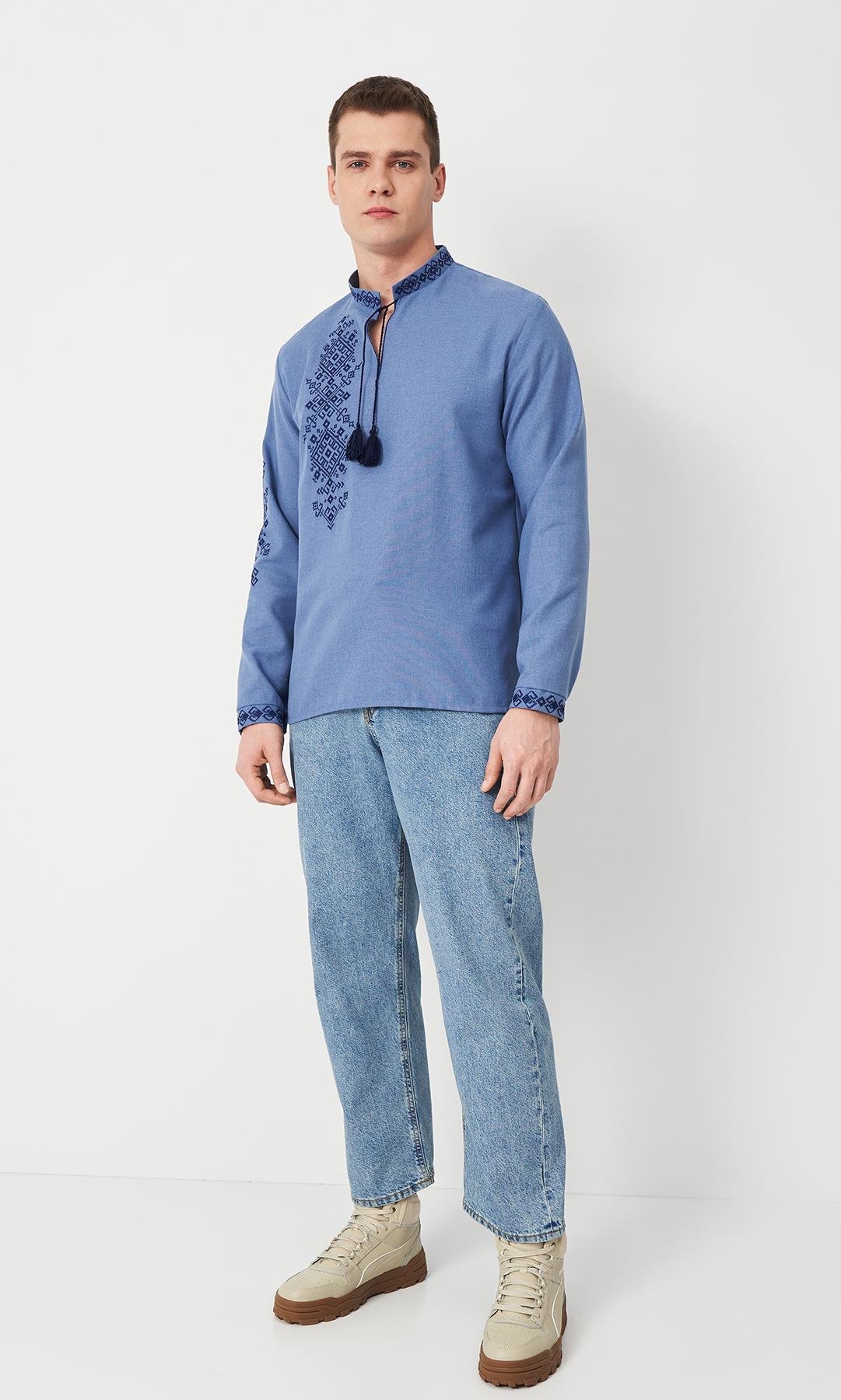 Вишиванка чоловіча Вишиваночка р. 58 Синій (3046-6) Вишиванка чоловіча Вишиваночка р. 58 Синій (3046-6)