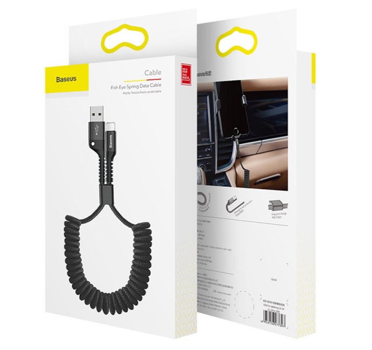 Кабель Baseus Fish eye Spring Data Cable Lightning 1 м Black - фото 2