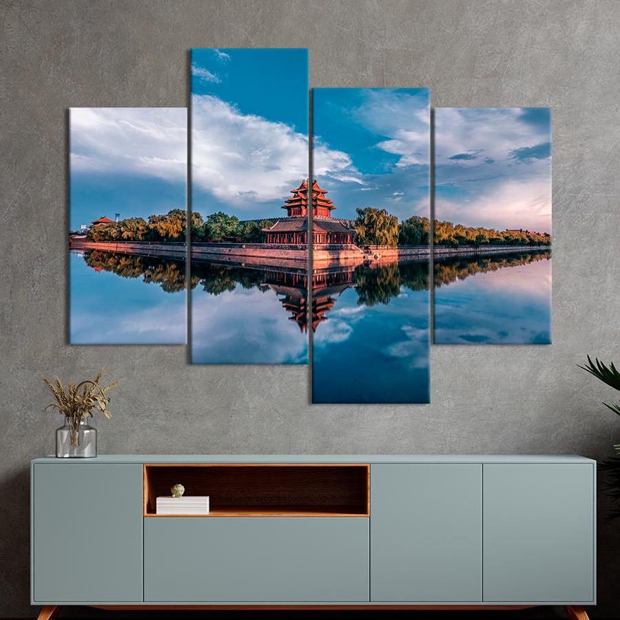 Картина город Вид на Запретный Город в Китае 89x56 см (A863-4)