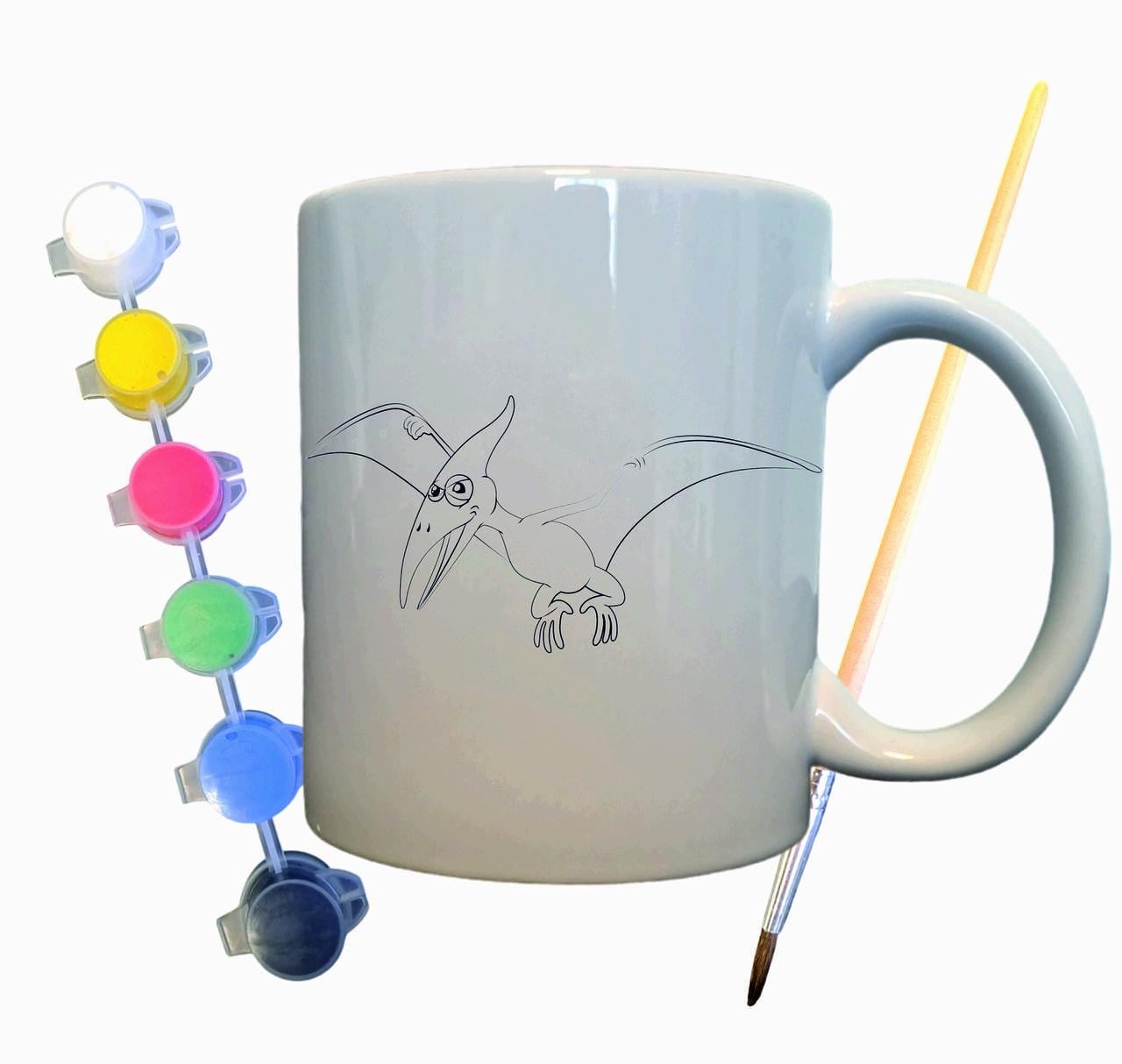 Набор для творчества кружка раскраска Динозавр Птеродактиль 330 мл Белый (КР0042)