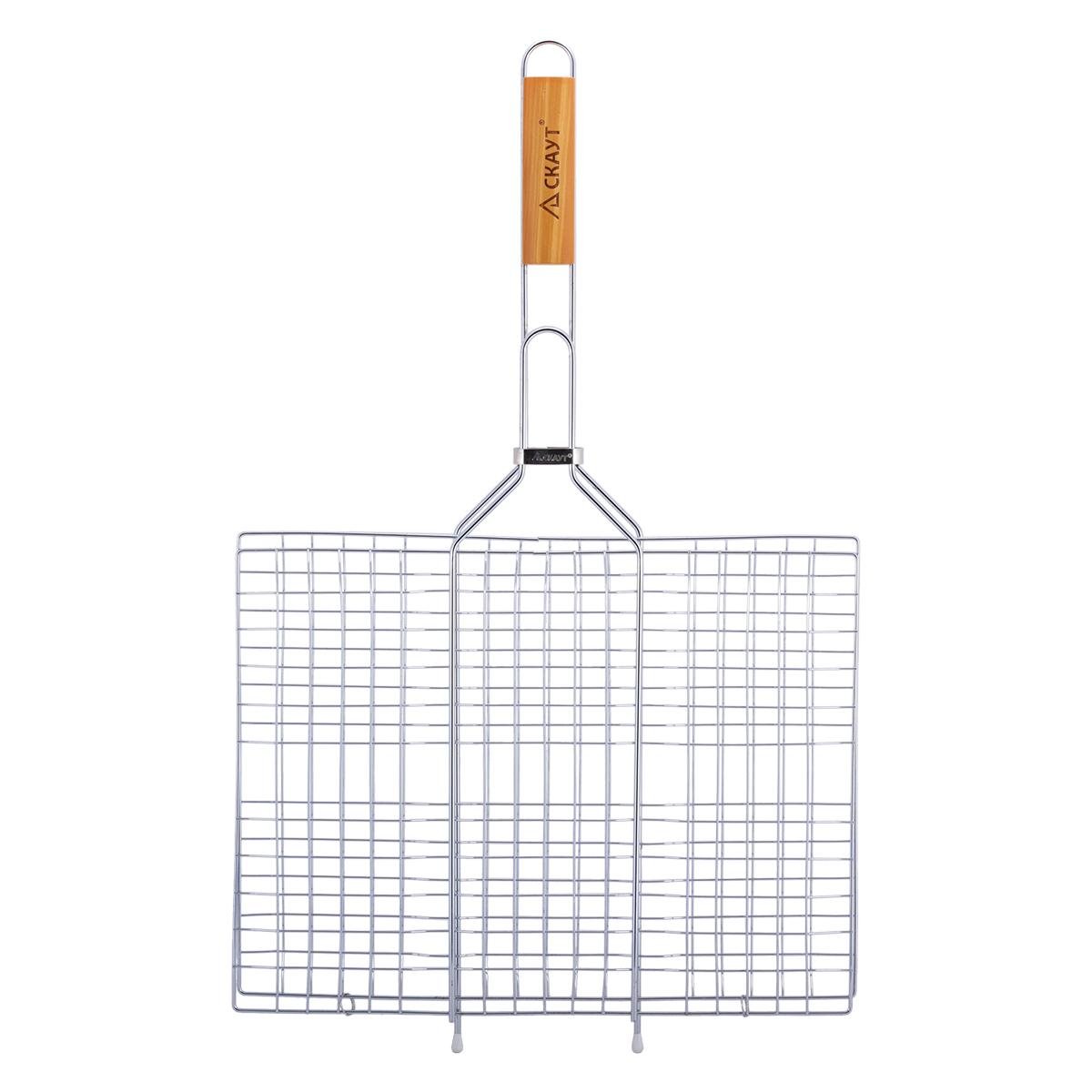 Решітка для гриля Скаут з хромованої сталі 40х30х2 см (0707) - фото 4