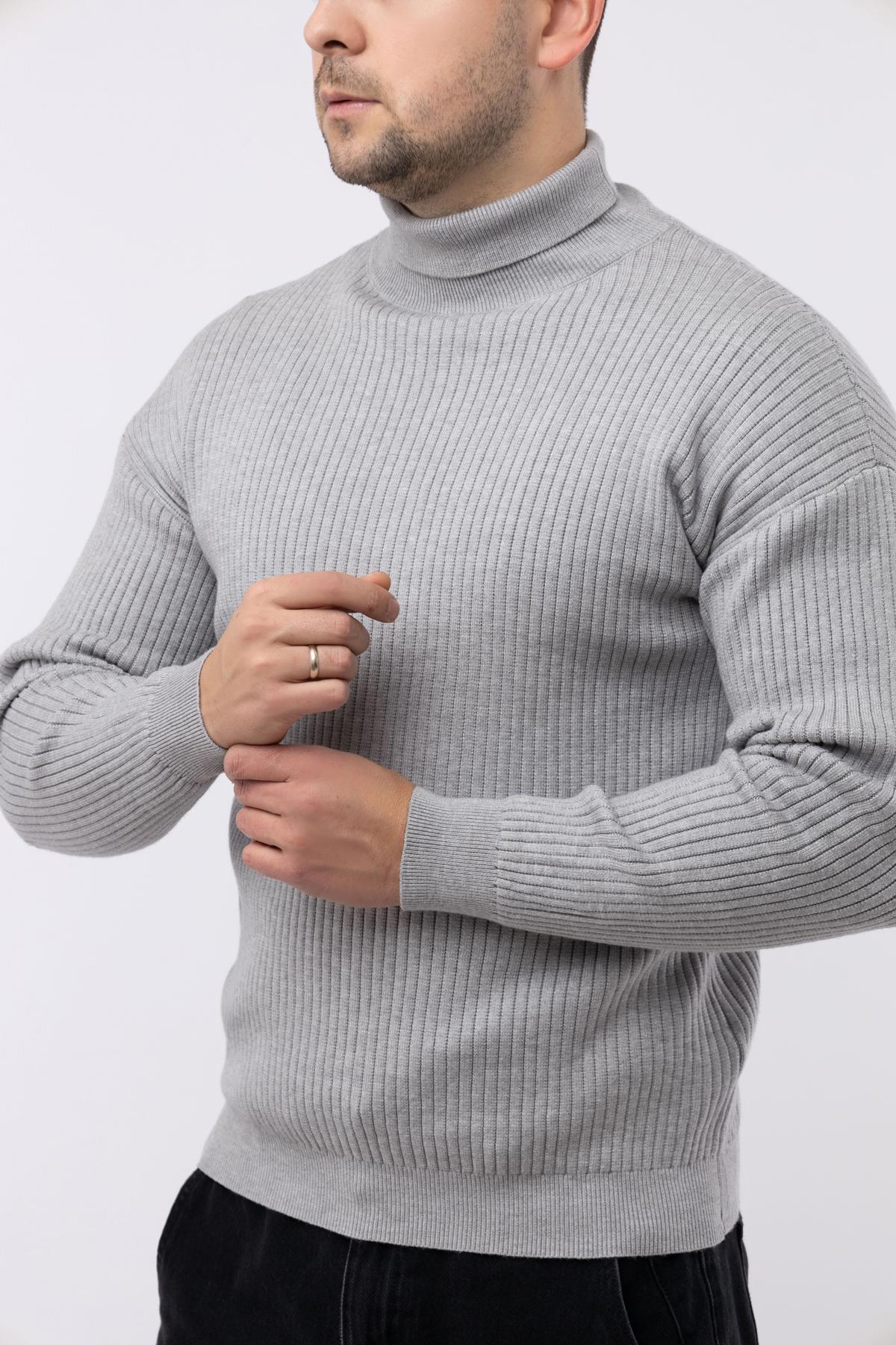 Гольф с длинным рукавом р. 50 Светло-серый (SKT000918946) - фото 2