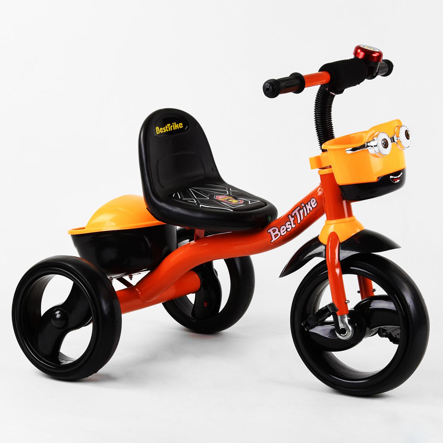 Дитячий велосипед триколісний Best Trike колеса що світяться музика 2 кошики Orange (102423)