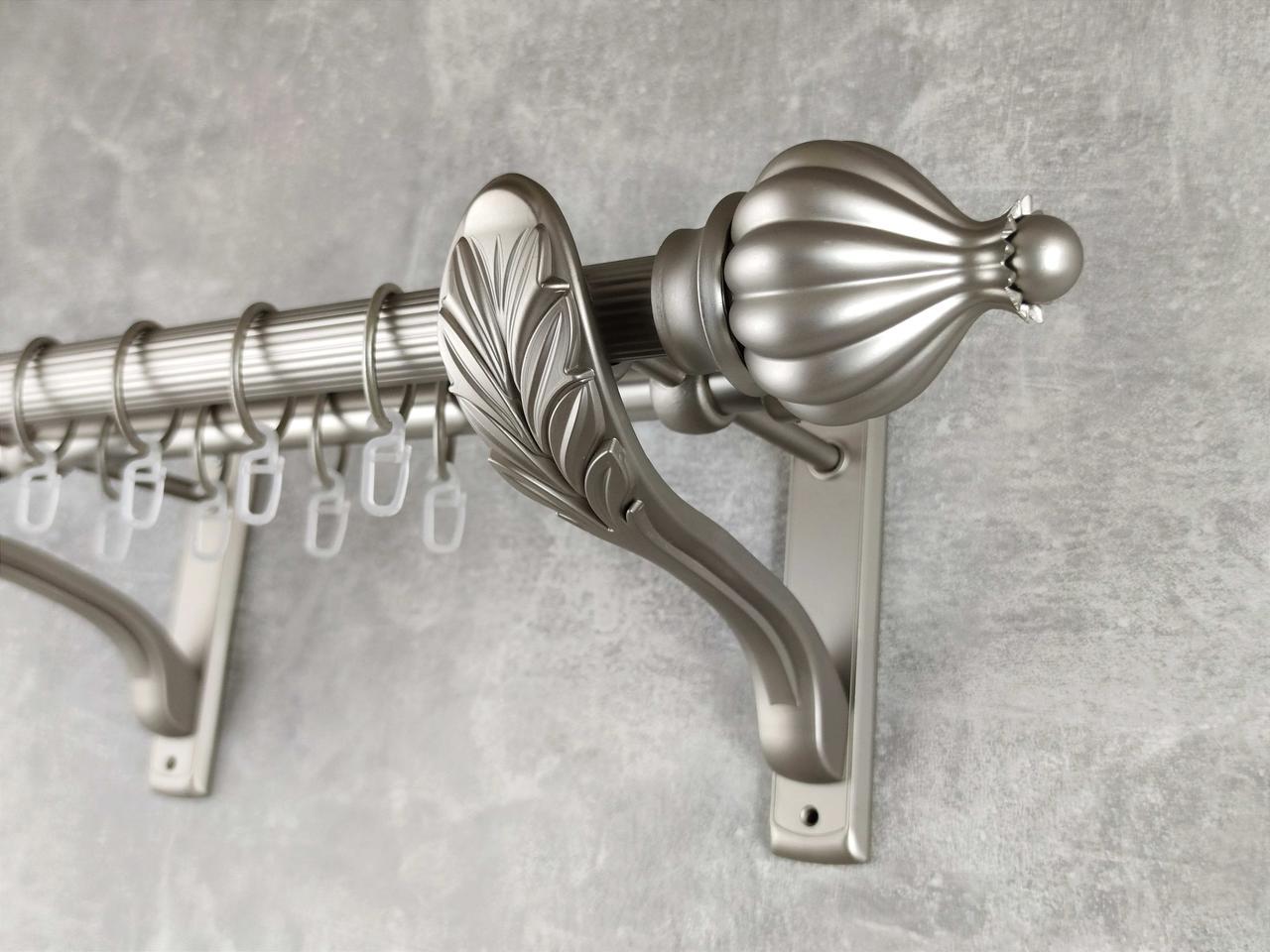 Карниз MStyle металлический для штор двухрядный Таджа 25/19 мм рифленый 200 см Сатин (5012816)