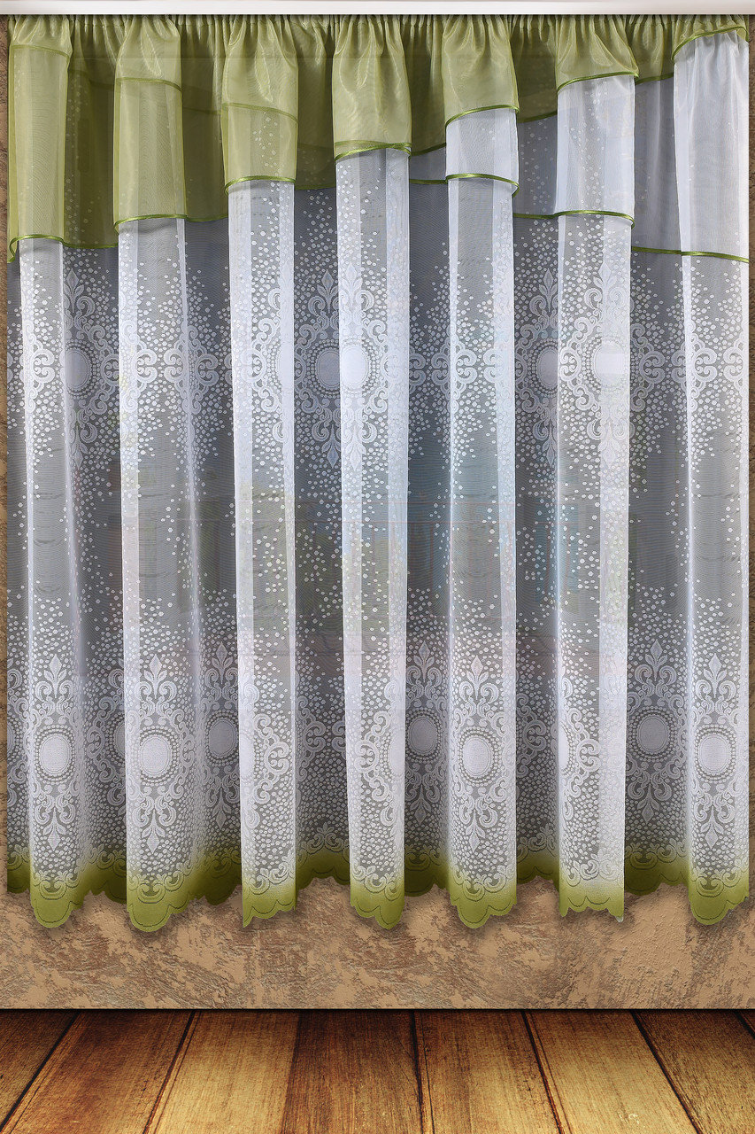 Штора для кухні 295х160 Тіана Зелений