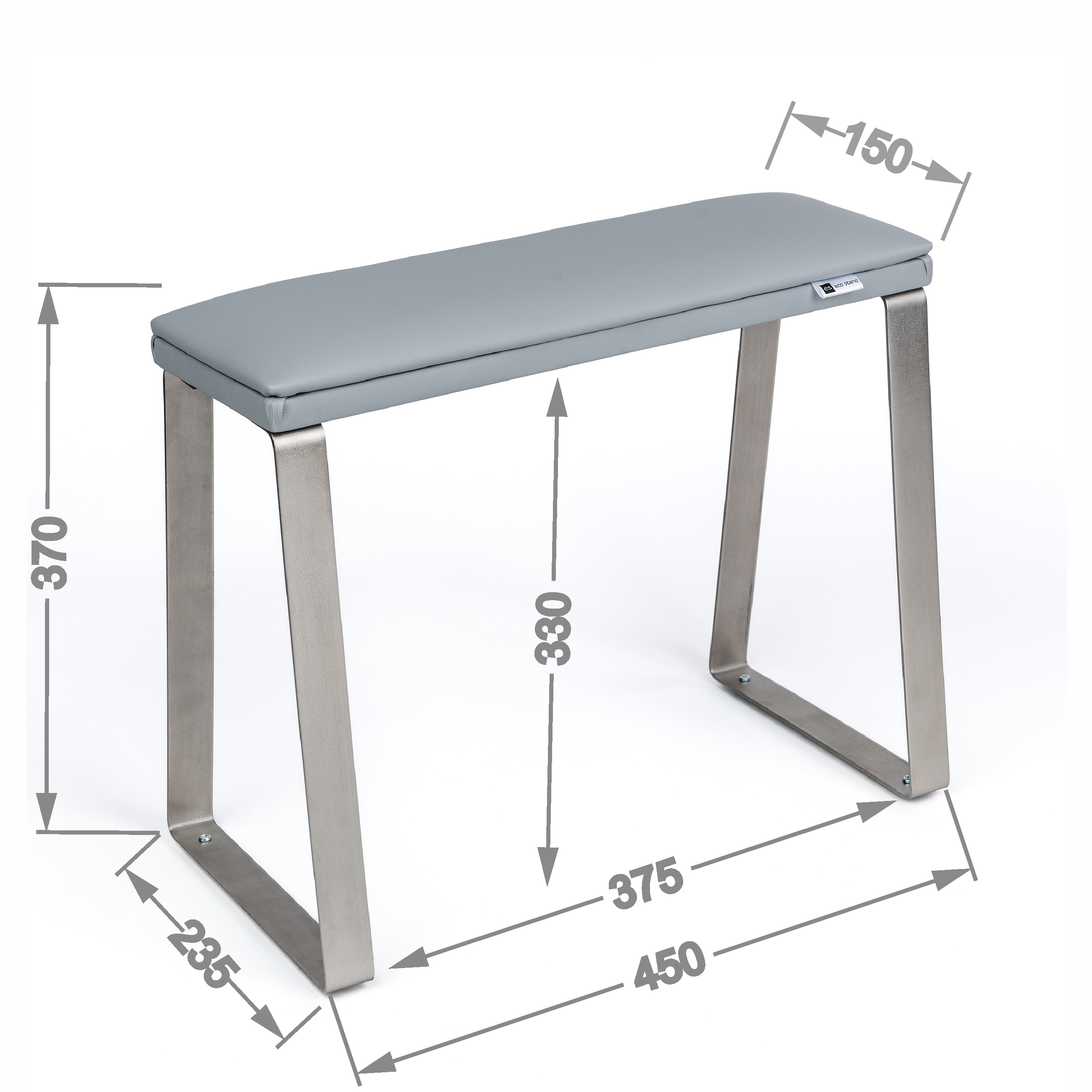 Педикюрная подставка для ног eco stand PADIX на металлических ножках Серый (26398046) - фото 6