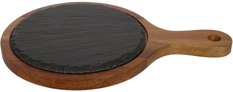 Блюдо дерев'яне Rock із сланцевою вставкою 30х20 см