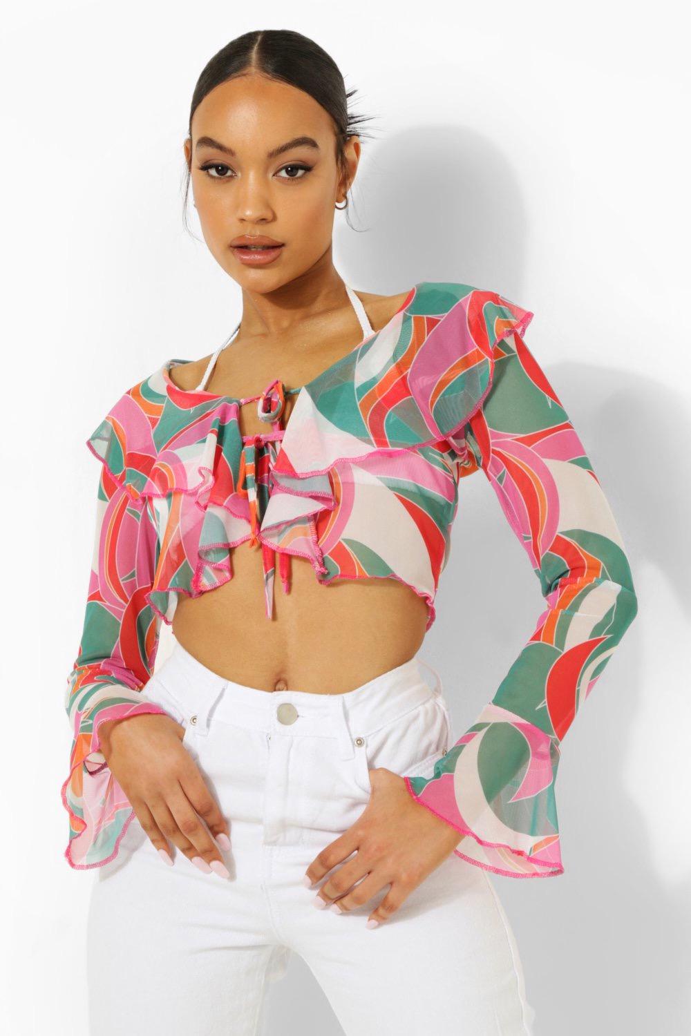 Топ сіточкою Boohoo з абстрактним принтом S - фото 4