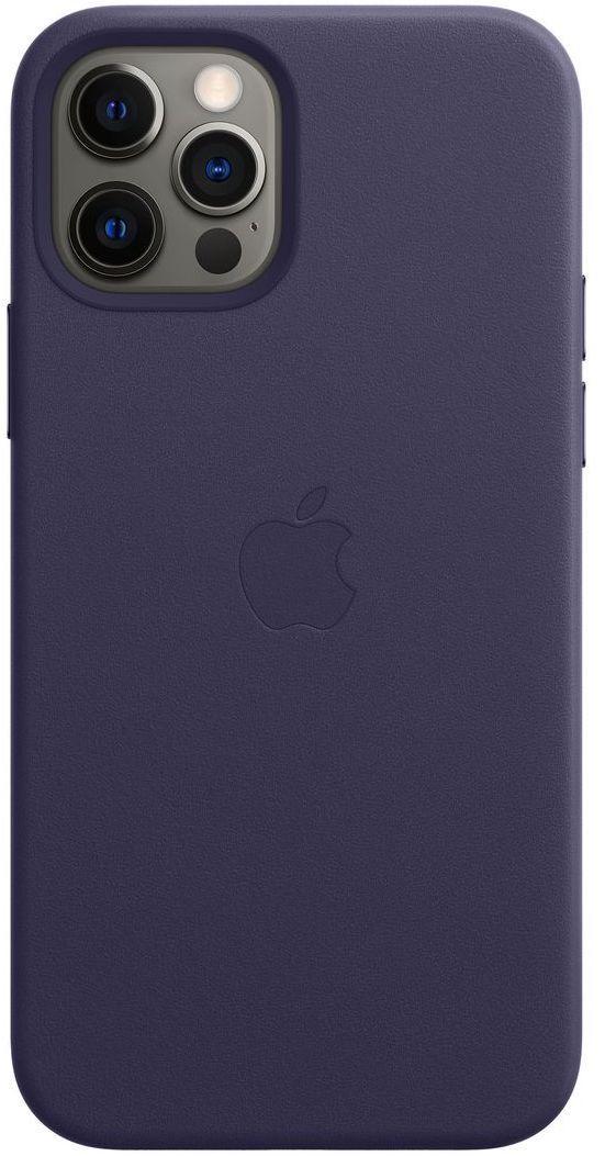 Кожанный чехол-накладка Apple Leather Case with MagSafe for iPhone 12 Pro Max, Deep Violet (HC)