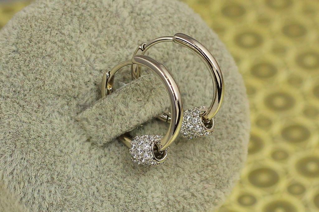 Серьги колечки Xuping Jewelry со съемным шармом 1,8 см Серебристый (2278071816)