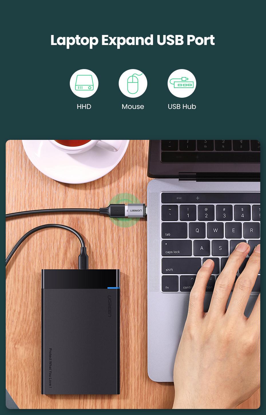 Кабель UGREEN Type-C-USB 3.0 OTG 18W/5 Гбіт/с USB-C на USB-A Сірий (50283) - фото 12 Кабель UGREEN Type-C-USB 3.0 OTG 18W/5 Гбіт/с USB-C на USB-A Сірий (50283) - фото 12
