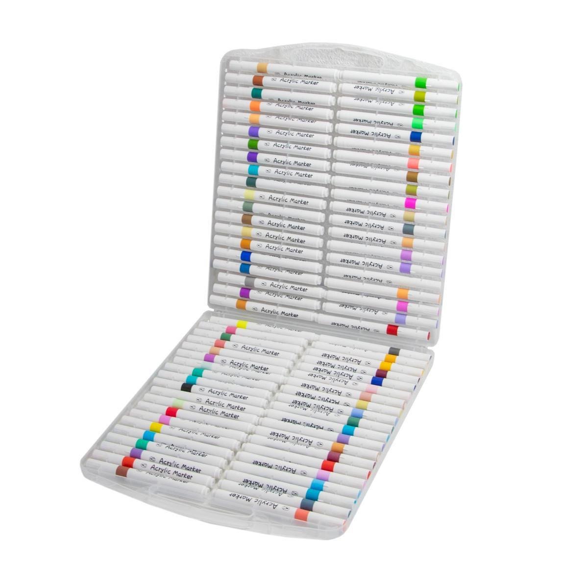 Набор маркеров акриловых для скетчинга в кейсе 80 шт. (1010890-White-80) Набор маркеров акриловых для скетчинга в кейсе 80 шт. (1010890-White-80)