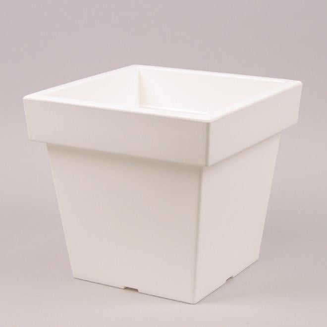 Горшок пластмассовый Flora Lofly Square Low 30х30 см 90478 Белый (DR012932)