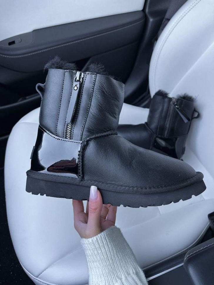 Уггі жіночі UGG Mini Short ZIP Black Lacquer р. 37 Чорний (13647) Уггі жіночі UGG Mini Short ZIP Black Lacquer р. 37 Чорний (13647)