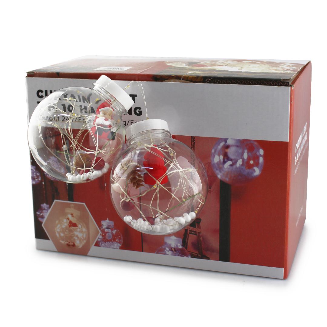 Гірлянда внутрішня світлодіодна Xmas M-1 Copper curtain ball lamp 7257 Санта 10 куль Різнобарвний (607742)