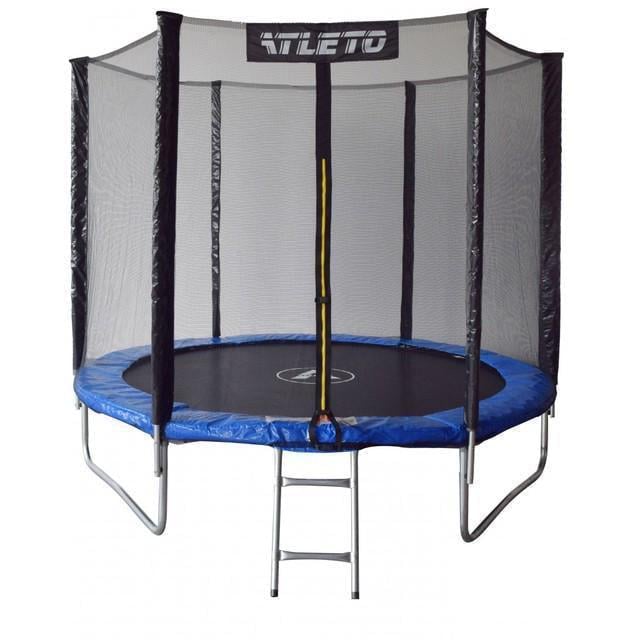 Батут детский Atleto с сеткой/лестницей 252 см Синий (42400442)