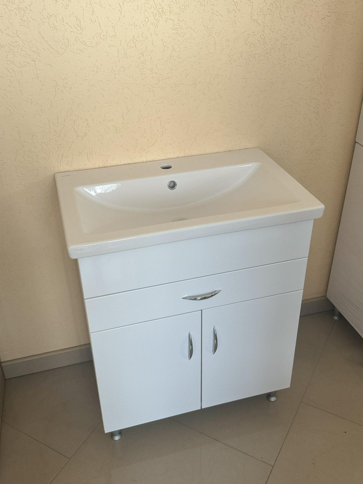 Тумба с умывальником Como с ящиком 70 см Белый (25814547) - фото 2 Тумба с умывальником Como с ящиком 70 см Белый (25814547) - фото 2