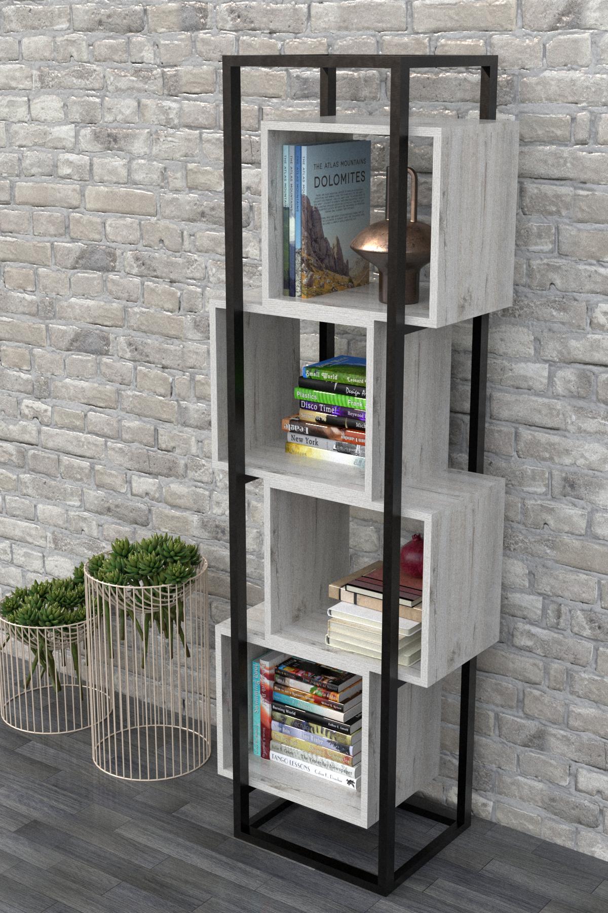 Стеллаж для книг EcoLoft Elara DSP-1156 в стиле лофт Дуб Кортона (24365530)
