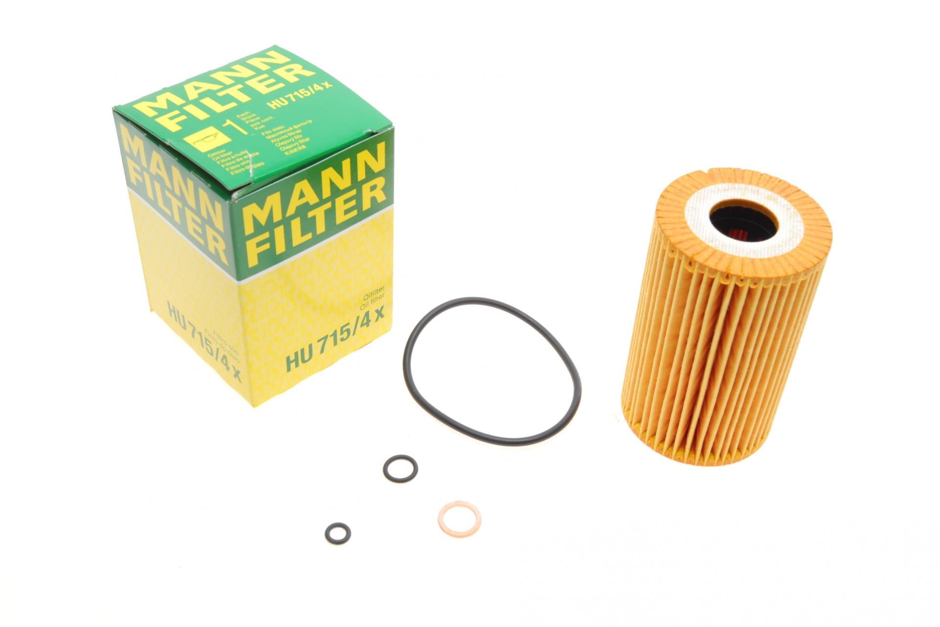 Фильтр масляный Mann-Filter для BMW 3 E36/E46/5 E34 1,6/1,8/1,9 89-06 M43 (HU 715/4 X)