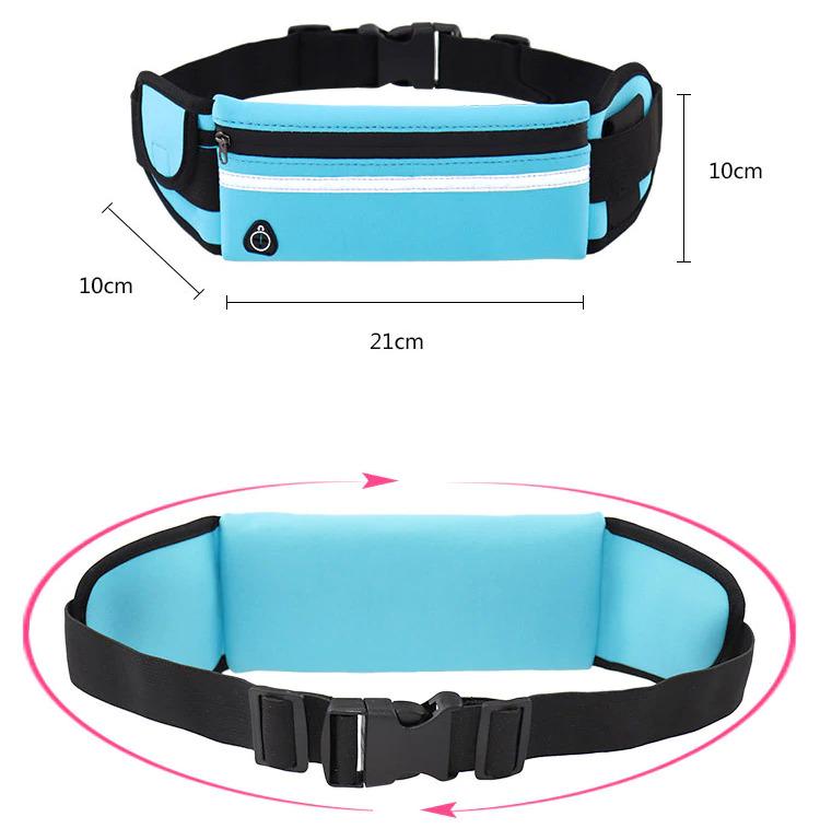 Сумка на пояс спортивная для бега J&B Голубой - фото 3 Сумка на пояс спортивная для бега J&B Голубой - фото 3