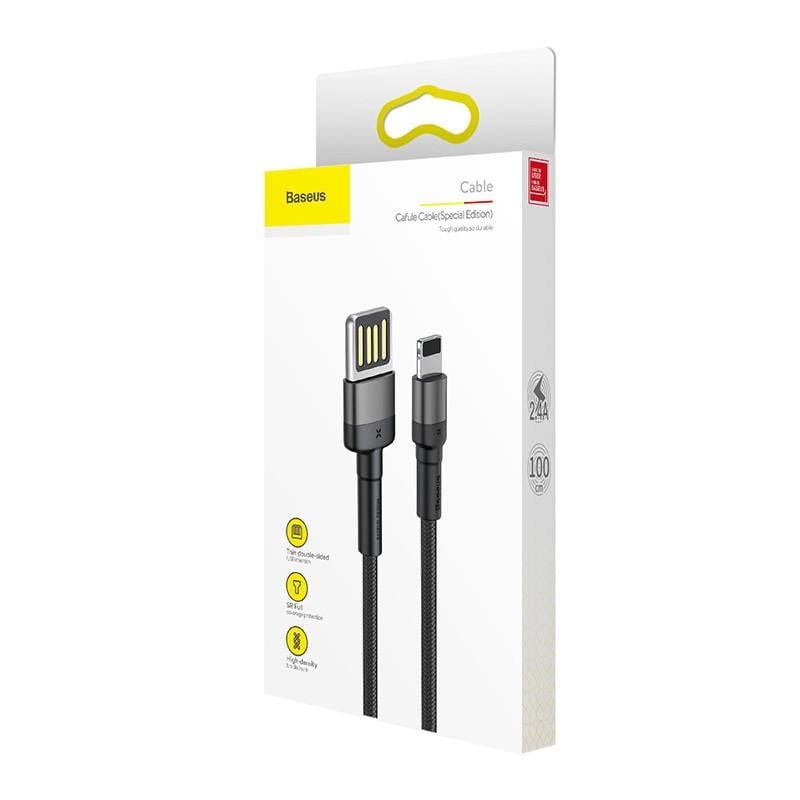 USB кабель BASEUS Lightning Cafule special edition 2.4A 1 м Black - фото 7