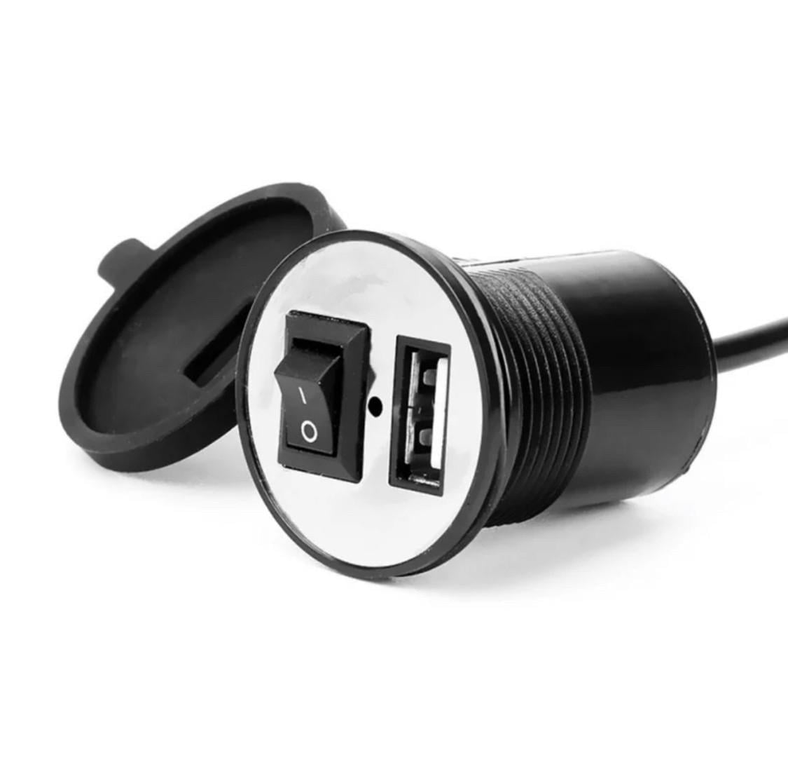 Зарядное устройство для мотоцикла USB 12-24 V Черный (34122106)