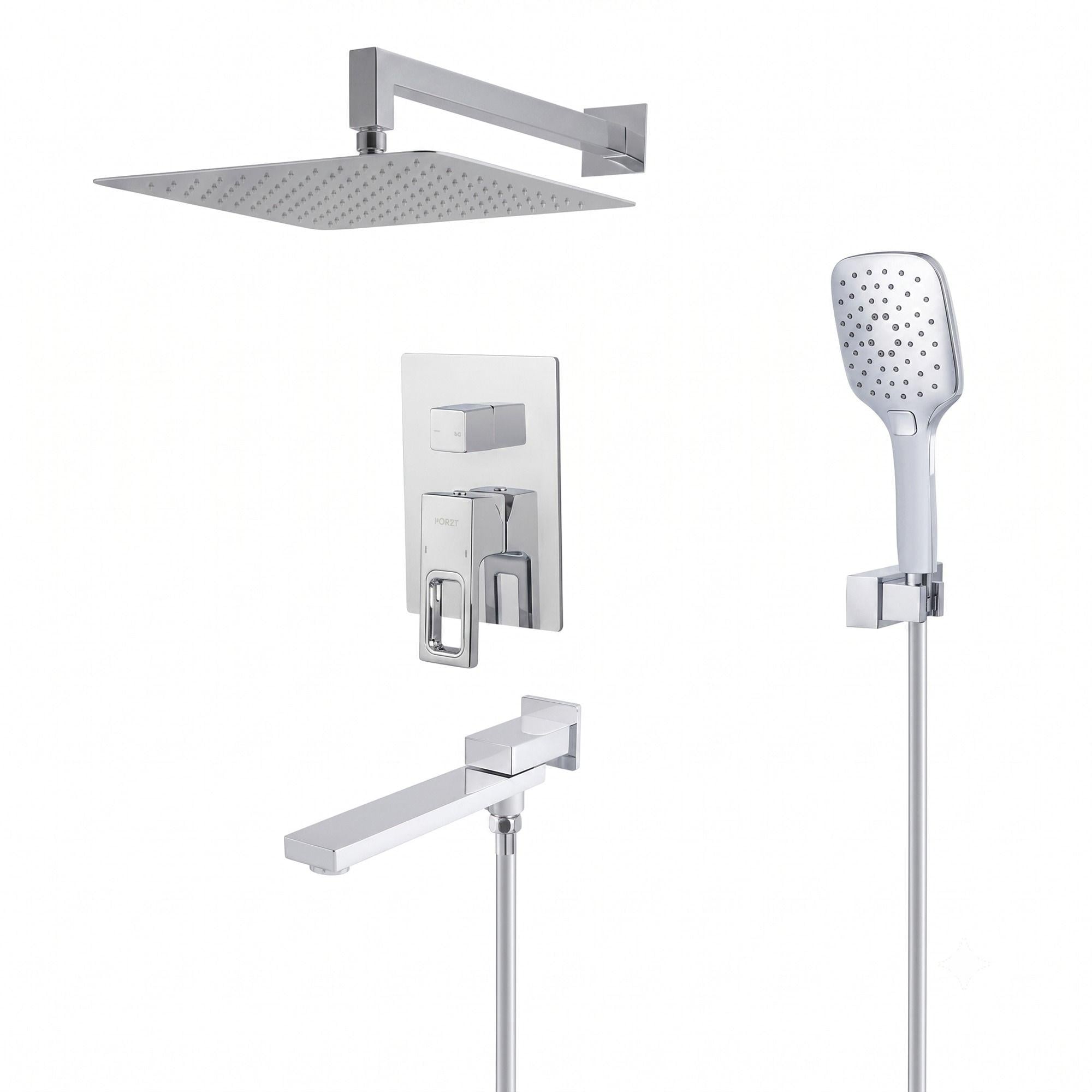 Душова система KOER KB-66009-01 з виливом латунь Хром глянцевий (KR6019)