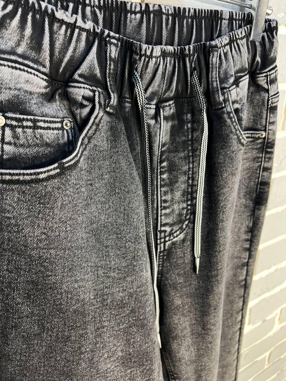 Джинси жіночі Vanver 81957 МОМ на резинці шнурок утеплені батал р. 31 Чорний (3112) - фото 9