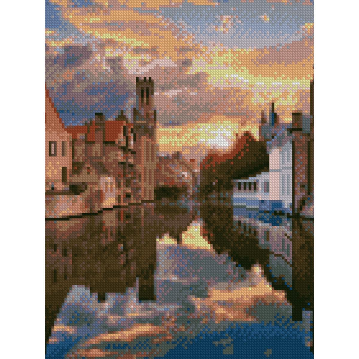 Алмазная мозаика Strateg Небо в воде 30х40 см (Str-HX237)