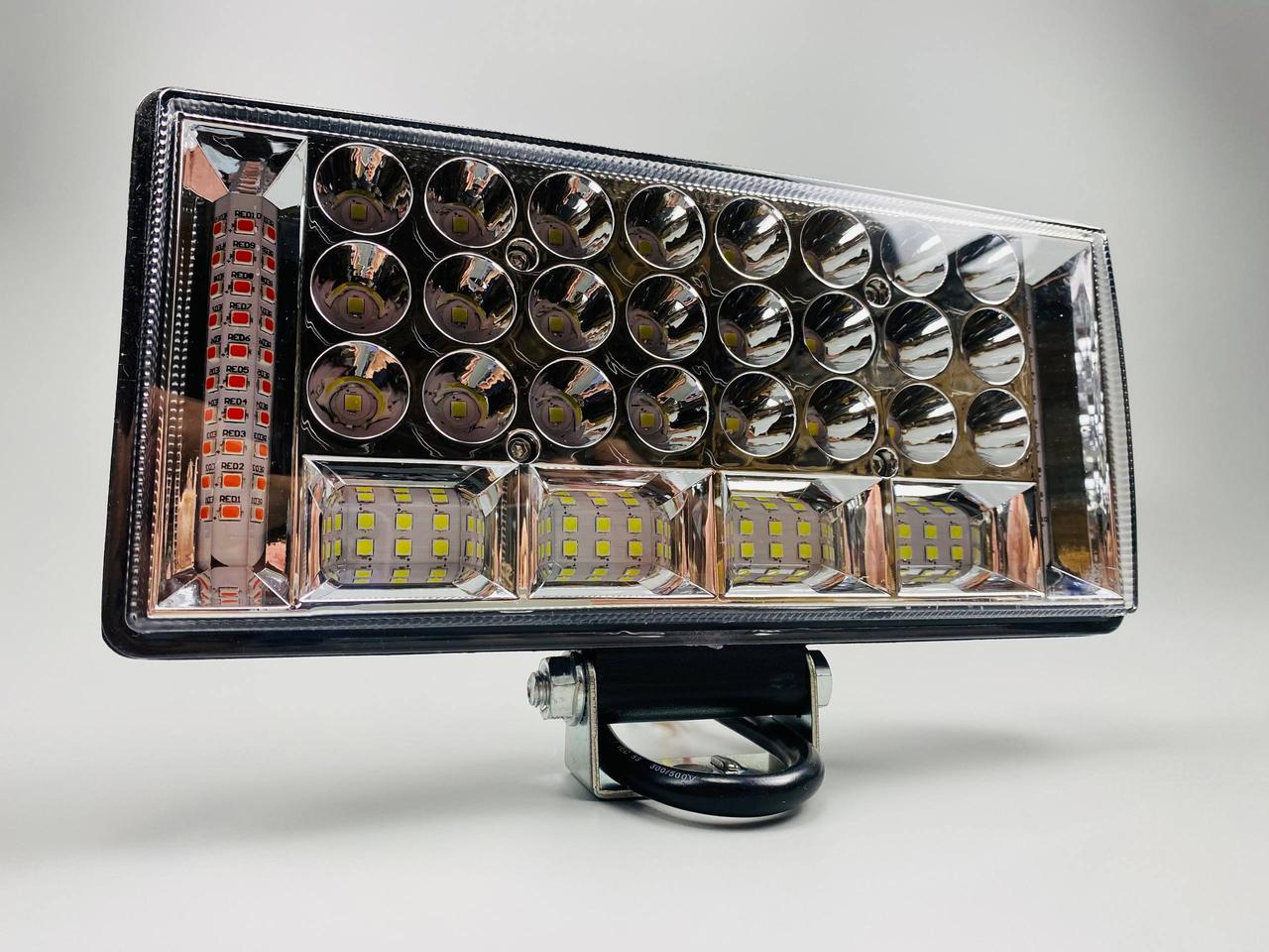 Фара Led прямоугольная 204W 6000K 68 диодов ближний/дальний/стробоскоп 22,5х10,5х3 см