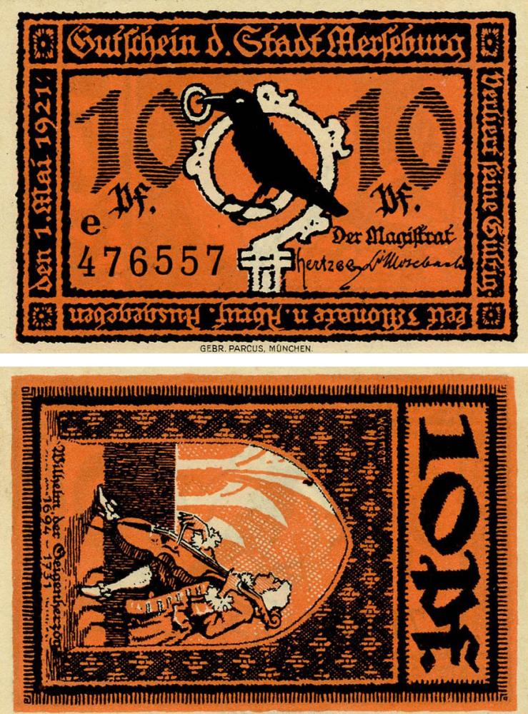 Коллекционная банкнота Германия Нотгельд 10 пфеннигов 1921 F-VF Мюнхен (Б18487)