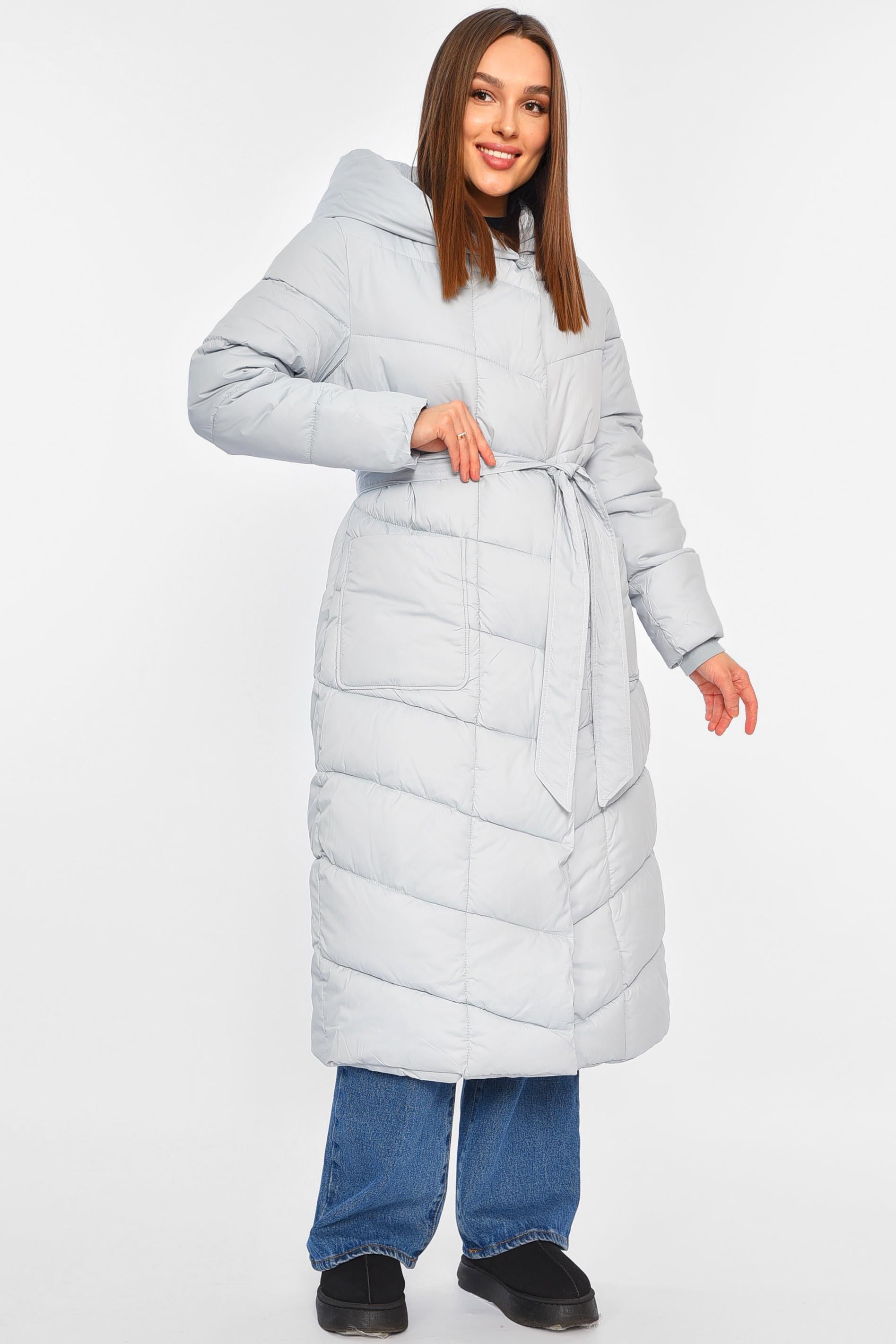 Куртка женская удлиненная еврозима 2XL Голубой (195685)