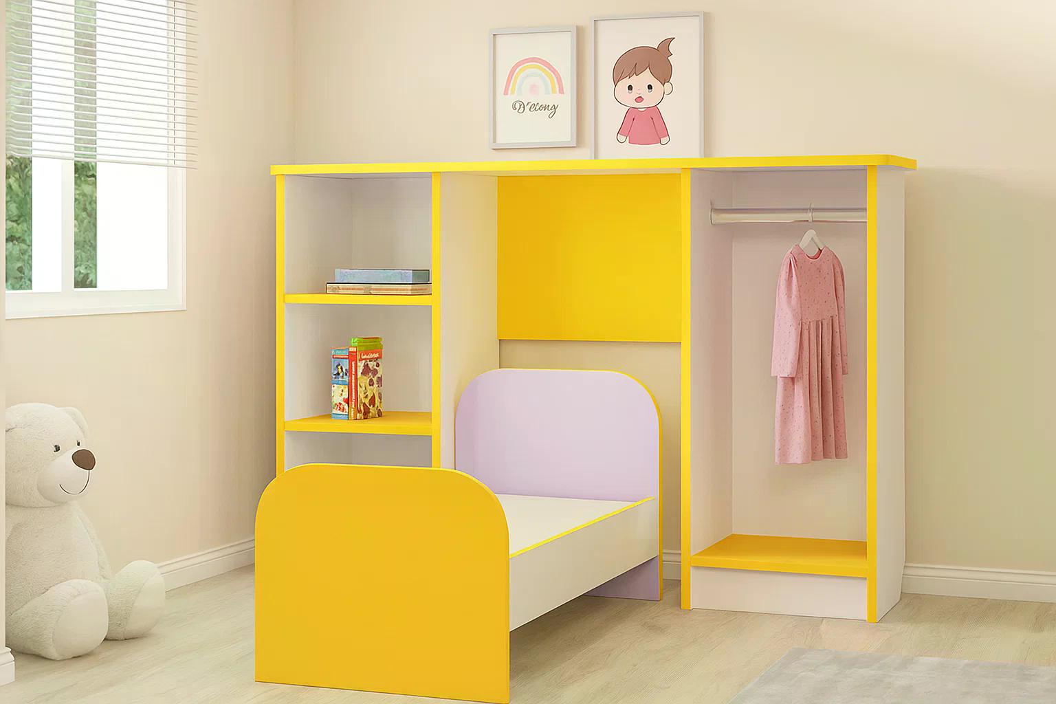 Ігрові меблі для дитячого садка Спальня Yellow/Lavander - фото 2 Ігрові меблі для дитячого садка Спальня Yellow/Lavander - фото 2