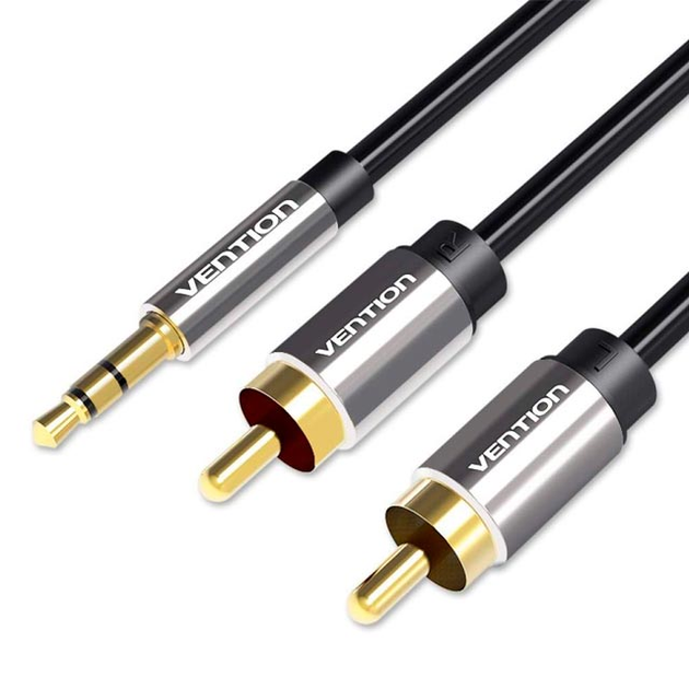 Аудиокабель Vention jack 3,5 мм 2 RCA тюльпаны 5 м