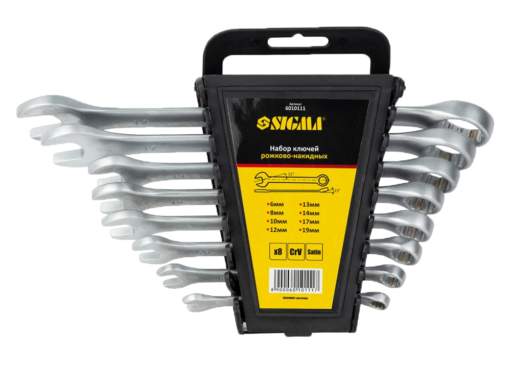 Набор ключей рожково-накидных Sigma CrV 8 ед. (6010111)