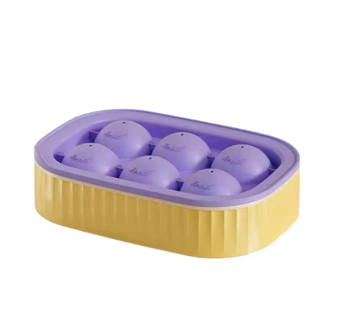Форма для льоду Куля 6 комірок з кришкою Фіолетово-жовтий (Е051594)