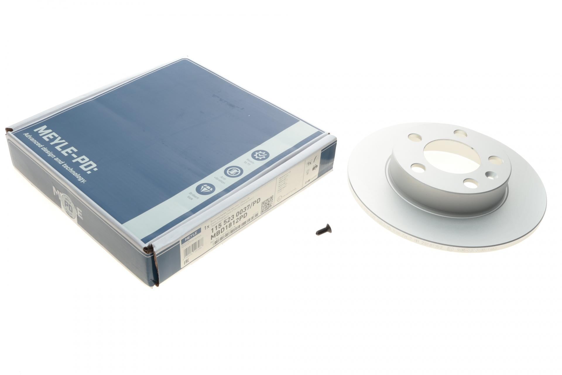 Диск гальмівний задній Meyle для Audi A1 10-/Skoda Fabia/Octavia/Rapid/Roomster 98-/VW Bora/Golf/Polo 232x9 мм (115 523 0037/PD)