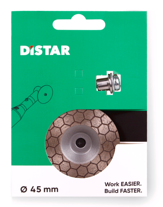 Комплект плиточника для гравера фреза алмазная DGM-S 45 мм Nectar и диск DISTAR Butterfly 45 мм с держателем - фото 2