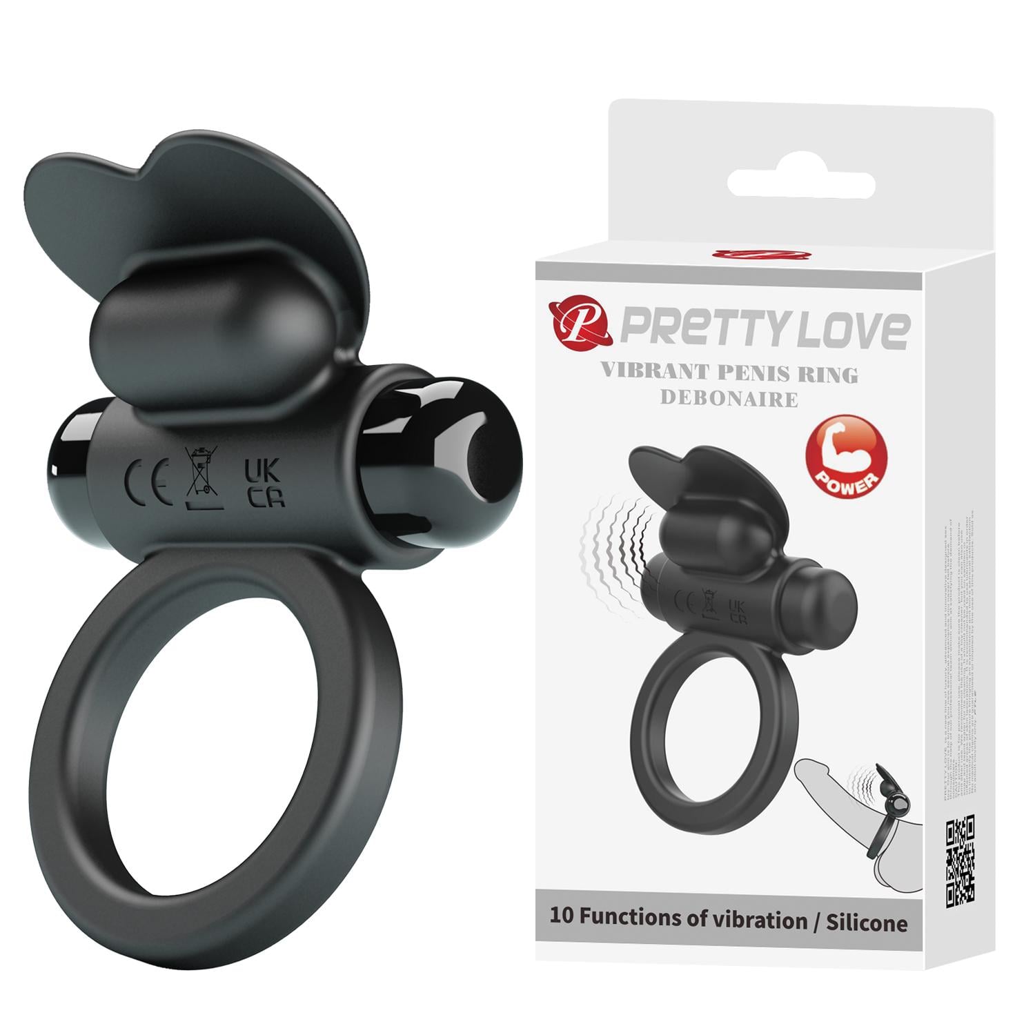Эрекционное кольцо Pretty Love Vibrant Penis Ring Debonaire Black