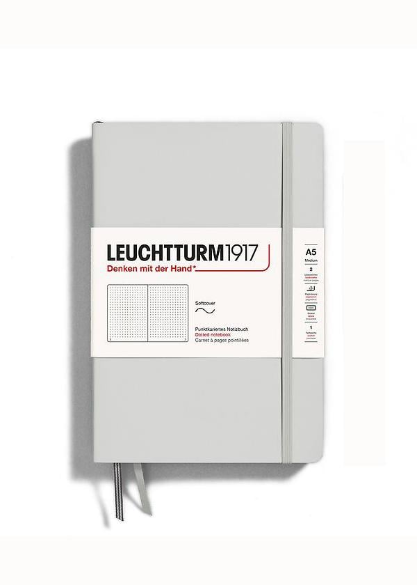 Блокнот Leuchtturm1917 середній м'яка обкладинка крапка Light Grey (367263)