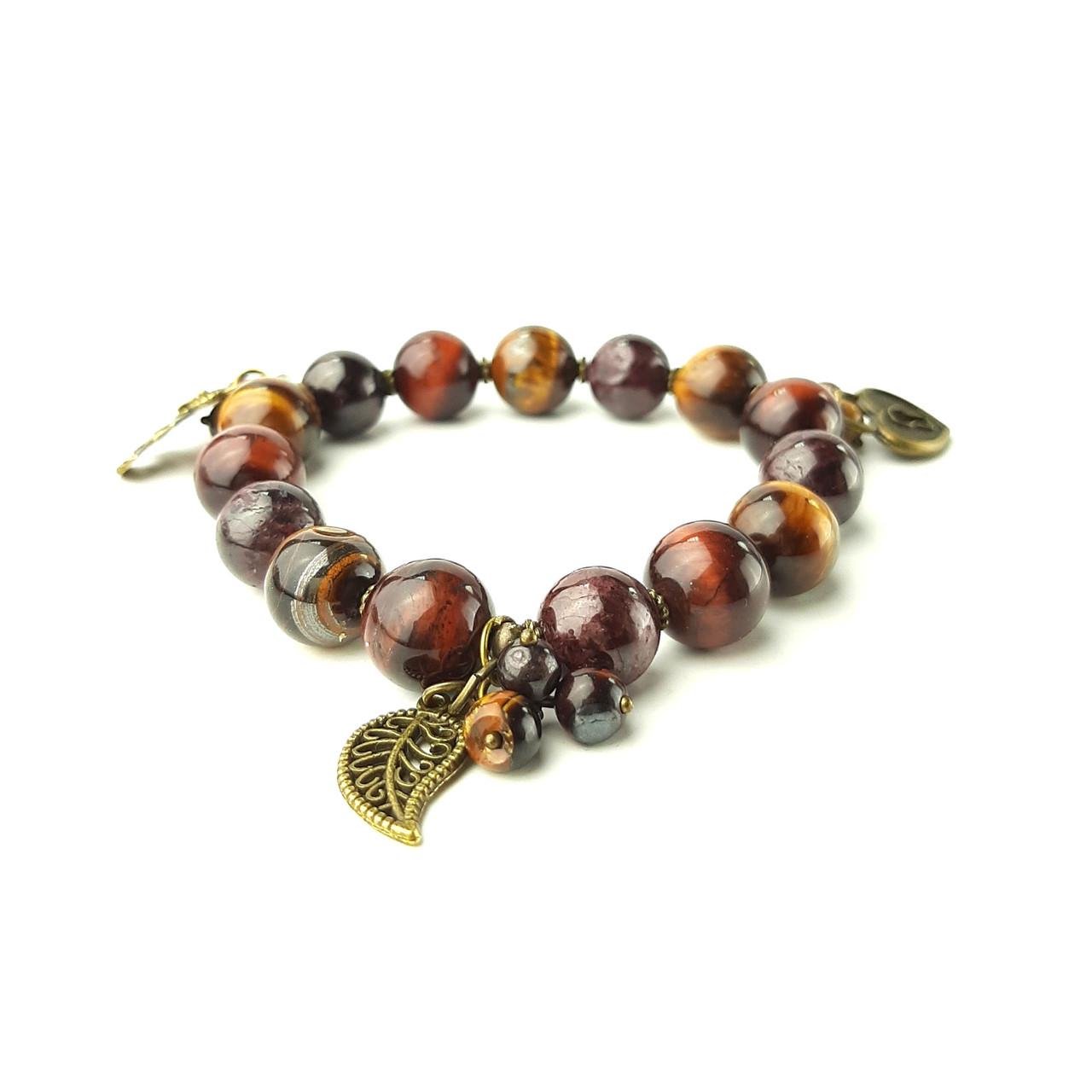 Браслет DARSAN Изюминка из натурального камня тигровый глаз/гранат/бичевой глаз (DRSU005184)