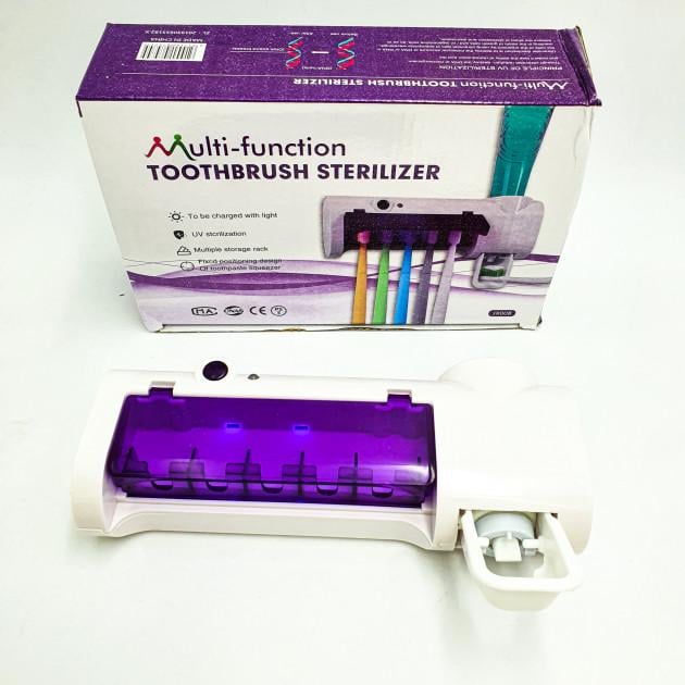 Диспенсер для зубной пасты и щеток Toothbrush Sterilizer UKC аккумуляторный с ультрафиолетовым стерилизатором - фото 9