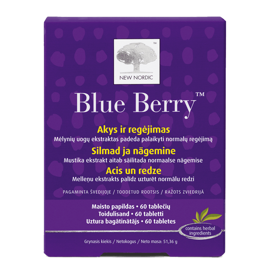 Витамины для улучшения зрения New Nordic №60 Blue Berry (NN-1013)