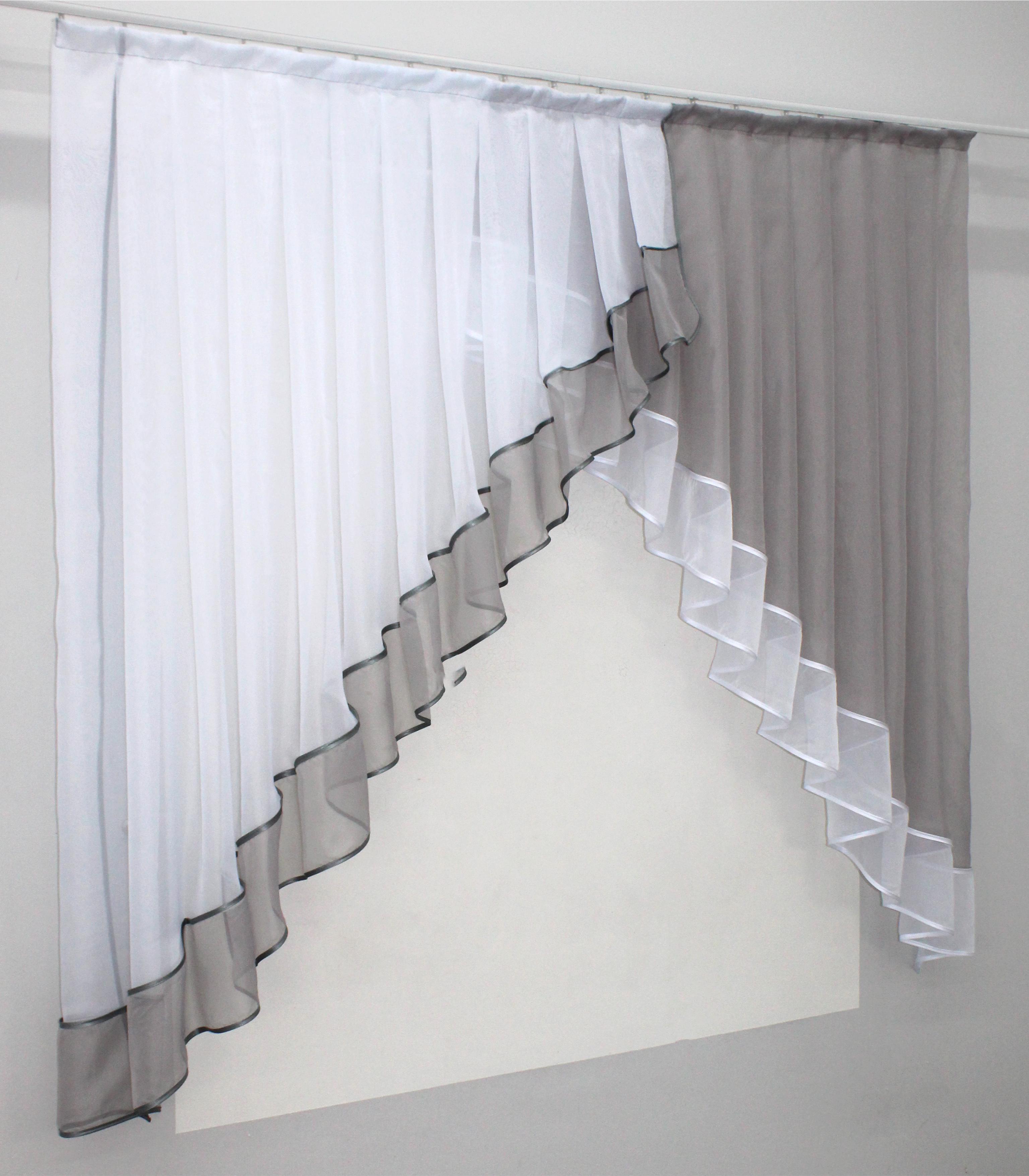 Занавеска кухонная VR-Textil № 023к 150х150 см Серый/Белый (50-535) - фото 2 Занавеска кухонная VR-Textil № 023к 150х150 см Серый/Белый (50-535) - фото 2