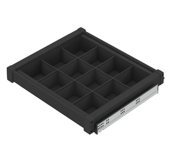 Полка Starax 700 мм с ячейками и боковым креплением Антрацит (S-6716-A)